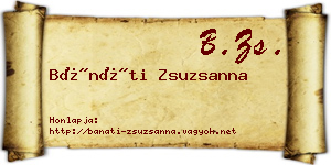 Bánáti Zsuzsanna névjegykártya